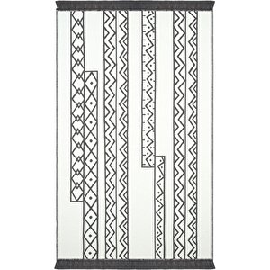 Lovely Beyaz Gri Kilim Halı Çift Taraflı Makinede Yıkanabilir Mutfak Balkon Banyo Kilim 160x230 cm