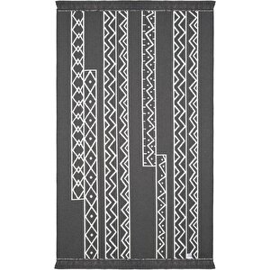 Lovely Beyaz Gri Kilim Halı Çift Taraflı Makinede Yıkanabilir Mutfak Balkon Banyo Kilim 160x230 cm