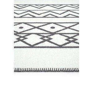 Cool Halı Lovely Beyaz Gri Kilim Halı Çift Taraflı Makinede Yıkanabilir Mutfak Balkon Banyo Kilim