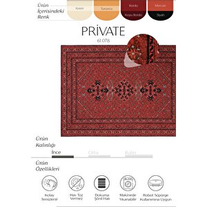 Private Bordo Eskitme Vintage Halı Etnik Desen Otantik Şönil Halı Yıkanabilir Salon Halısı 95x300 cm