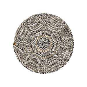 Glenn 619 Renkli Yuvarlak Halı Dekoratif Antre Hol Hasır Mutfak Balkon Halısı Banyo Halısı 140x140 cm