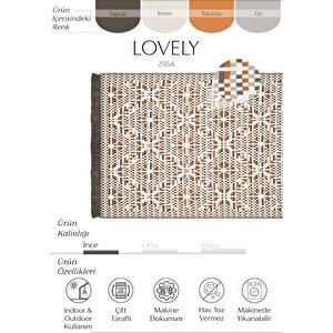 Lovely Turuncu Kilim Halı Çift Taraflı Makinede Yıkanabilir Banyo Mutfak Balkon Kilimi 120x180 cm