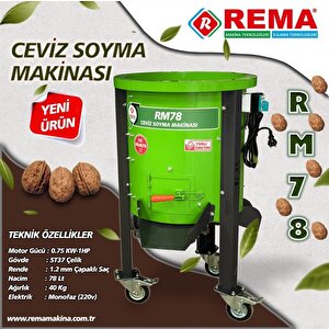 Rema Rm78 Sabit Devirli Ceviz Soyma Makinası