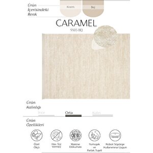 Caramel 9505 Bej Halı Yolluk Oturma Odası Halısı Kesme Antre Halısı Yatak Odası Halısı 120x300 cm