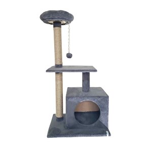 Pet Kedi Tırmalama Ve Oyun Evi Platformu Antrasit
