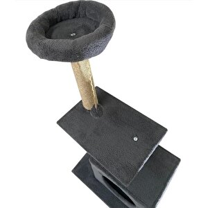 Pet Kedi Tırmalama Ve Oyun Evi Platformu Antrasit