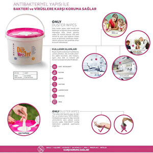 Duster Wipes Çok Amaçlı Islak Mendil Temizleme Bezi - 225 Adetlik Kutu