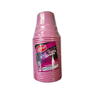 Piknik Davet Doğum Günü Omeyva Sofra Seti - 25 Kişilik Pembe Tabak Bardak Çatal Takımı