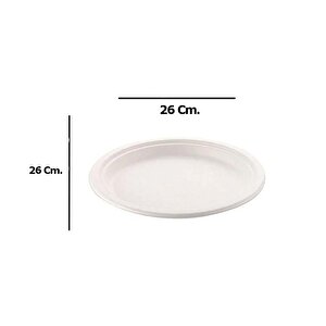 Roll-up Nature Ekolojik Karton Kağıt Tek Kullanımlık Tabak - 26 Cm. - 50 Adetlik 10 Paket