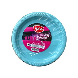 Ofis Catering Piknik Davet Doğum Günü Omeyva Sofra Seti - 25 Kişilik Turkuaz Tabak Bardak Takımı