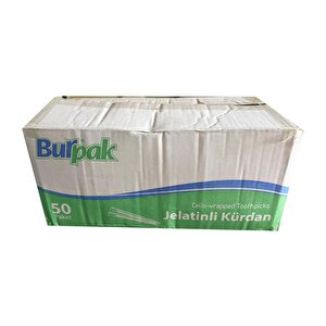 Burpak Jelatinli / Poşetli Ahşap Kürdan - 400 Adetlik 50 Paket