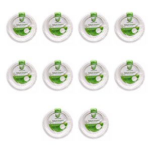 Roll-up Nature Ekolojik Karton Kağıt Parti Tek Kullanımlık Tabak - 22 Cm. - 50 Adetlik 10 Paket