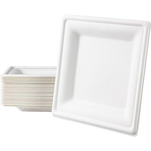Roll-up Nature Ekolojik Karton Kağıt Parti Tek Kullanımlık Kare Tabak - 20 Cm. - 6 Adetlik 3 Paket