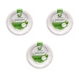 Roll-up Nature Ekolojik Karton Kağıt Parti Tek Kullanımlık Tabak - 22 Cm. - 50 Adetlik 3 Paket