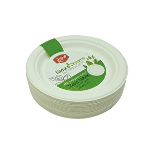 Roll-up Nature Ekolojik Karton Kağıt Parti Tek Kullanımlık Tabak - 22 Cm. - 50 Adetlik 1 Paket