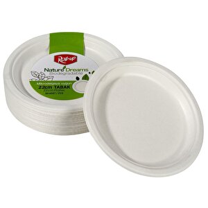 Roll-up Nature Ekolojik Karton Kağıt Parti Tek Kullanımlık Tabak - 22 Cm. - 50 Adetlik 5 Paket