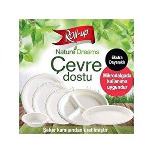 Roll-up Nature Ekolojik Karton Kağıt Parti Tek Kullanımlık Kare Tabak - 26 Cm. - 6 Adetlik 1 Paket