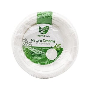Roll-up Nature Ekolojik Karton Kağıt Parti Tek Kullanımlık Tabak - 18 Cm. - 50 Adetlik 5 Paket