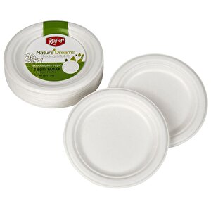 Roll-up Nature Ekolojik Karton Kağıt Parti Tek Kullanımlık Tabak - 18 Cm. - 50 Adetlik 5 Paket