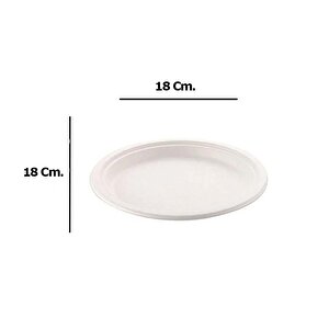 Roll-up Nature Ekolojik Karton Kağıt Parti Tek Kullanımlık Tabak - 18 Cm. - 50 Adetlik 5 Paket