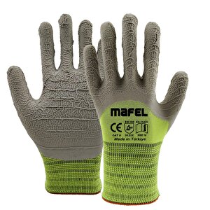 Mf-82/83 Pütürlü Neon Yeşil Lateks İş Güvenlik Eldiven - 10/xl - 3 Çift - Paket