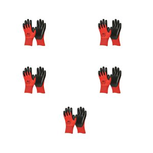 Nitril İş Güvenlik Eldiveni - Kırmızı - 10/xl - 5 Çift - Paket
