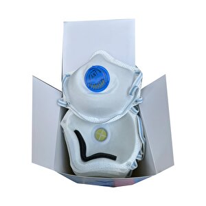 Ant Beyaz Ventilli Ffp2 Nr Toz İş Güvenlik Sanayi Boya Konik Maske - 25 Adetlik 5 Paket