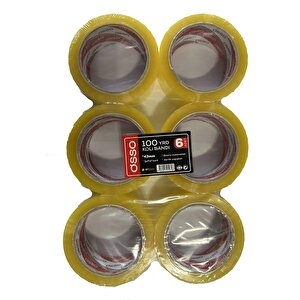 Şeffaf Bant Ambalaj Koli Bandı - 100 Yrd / 91.44 Metre - 43 Mm - 6 Adetlik Paket