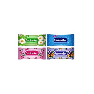 Freshmaker Islak Cep Mendil - Alkolsüz Ve Ph Dengelenmiş - Çiçeksi Kokular - 15 Adetlik 5 Paket
