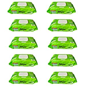 Extra Doğal Aloe Vera Özlü Yüzey Temizlik Islak Havlusu - 100'lü 10 Paket