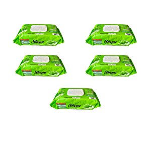 Extra Doğal Aloe Vera Özlü Yüzey Temizlik Islak Havlusu - 100'lü 5 Paket