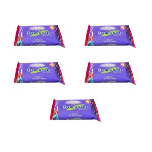 Fresh'n Soft Islak Cep Mendil - Alkolsüz Ve Ph Dengelenmiş - Çiçeksi Kokular - 15 Adetlik 5 Paket