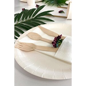 Roll-up Doğaya Dönüş Ekolojik Doğal %100 Ahşap Kaşık - Kalınlık : 1.8 Mm - 16 Cm. - 50'li Paket