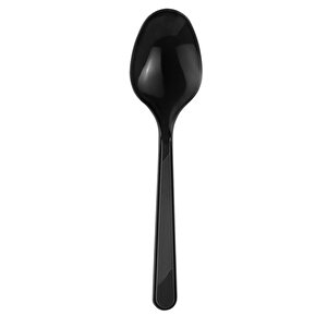 Plastik Siyah Çatal Kaşık Seti Takımı- 100 Ad. Çatal + 100 Adet Kaşık - 18 Cm.