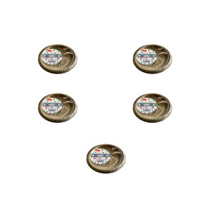 Kullan At Altın Renkli Parti Davet Plastik Tabak - 22 Cm. - 25 Adetlik 5 Paket