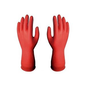 Tgb Mutfak Bulaşık Temizlik Ev İş Eldiveni - Kırmızı - No: 8 / Medium - 1 Çift Paket