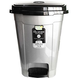 Polytime Pedallı Basmalı Çöp Kutusu Kovası / Gri / 52 Litre / Çıkarılabilir İç Kovalı / 57x40x40 Cm.