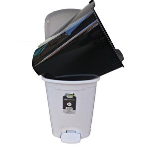 Polytime Pedallı Basmalı Çöp Kutusu Kovası / Gri / 52 Litre / Çıkarılabilir İç Kovalı / 57x40x40 Cm.