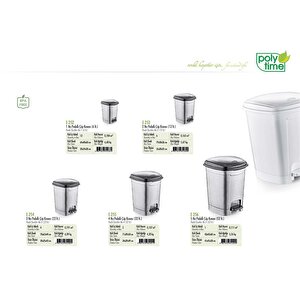 Polytime Pedallı Basmalı Çöp Kutusu Kovası / Gri / 52 Litre / Çıkarılabilir İç Kovalı / 57x40x40 Cm.