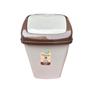 Polytime Klink Sallanır Kapak Çöp Kutusu / Plastik / Kiremit-krem Renk / 5 Litre / 29x14x17 Cm.