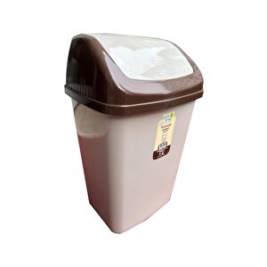 Polytime Klink Sallanır Kapak Çöp Kutusu / Plastik / Kiremit-krem Renk / 5 Litre / 29x14x17 Cm.