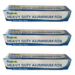 Burpak Heavy Duty Ağır Hizmet Tipi Alüminyum Folyo - 45 Cm. X 100 Metre - 18 Mikron - 3 Paket