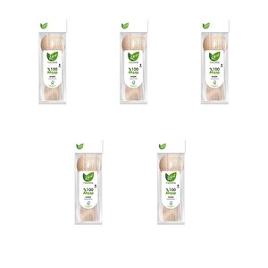 Roll-up Doğaya Dönüş Ekolojik Doğal %100 Ahşap Kaşık - Kalınlık : 1.8 Mm - 16 Cm. - 8'li 5 Paket