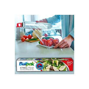 Burpak Eko Şeffaf Mutfak Rulo Streç Film Folyo - 45 Cm. X 166 Metre - 9,5 Mikron - Gıdaya Uygun