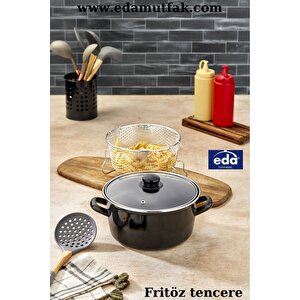 Kapaklı Emaye Cips Fritöz Tenceresi 22 Cm.