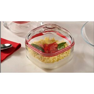 Plus Kapaklı Kahvaltılık - Çok Amaçlı Cam Saklama Kabı Silikon Contalı 395 Cc.