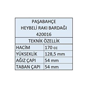 Paşabahçe Heybeli Rakı Bardağı - Limonata Bardağı 12 Li 420016