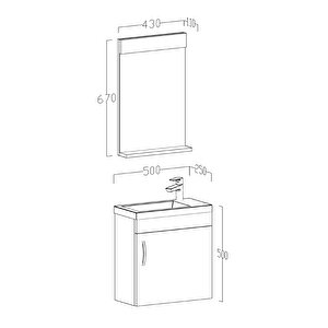 Zerde 45 Cm Banyo Dolabı Beyaz