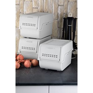 Mt-40 S-box 8 Litre 3'lü Çok Amaçlı Organizer Düzenleyici Gri ( 3*8litre )