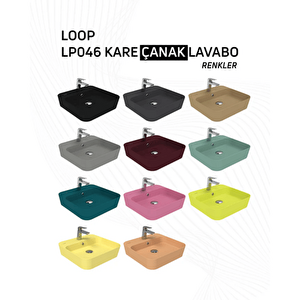 Lp046-00br00e-0000 Loop Kare Çanak Lavabo - Berry